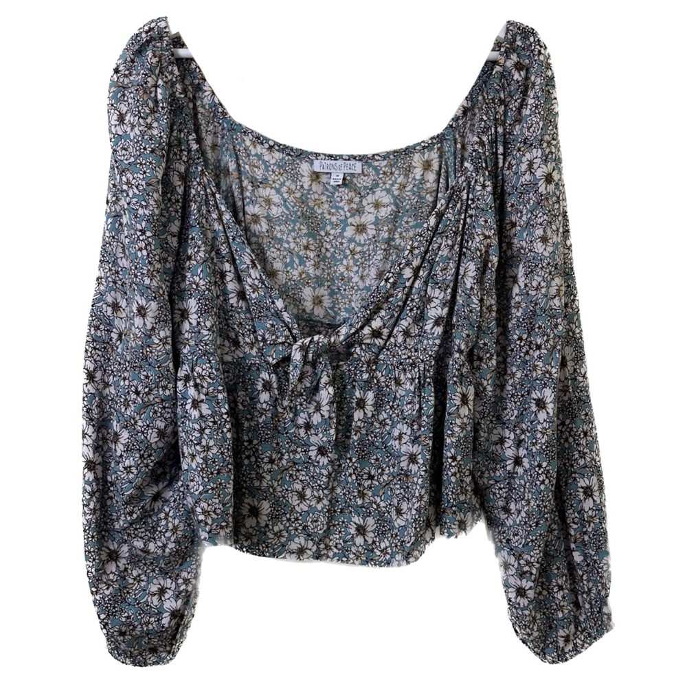 Patrons of peace blue base flowery top Medium